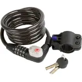 M-Wave Cable Lock With Light And Support Zwart 1800 x 10 mm