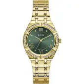 GUESS Analoog horloge 'Cosmo' goud / smaragd