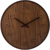 Nextime wandklok 35 cm - Hout - Bruin - 'Wood Wood Medium'