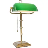 Steinhauer Ancilla 7961BR – Bronzen notarislamp met groen glas en verstelbare hoogte