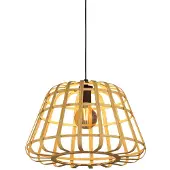 Eglo 390151 Montezuelo Hanglamp Staal Zwart/Hout Natuur - 1 x E27