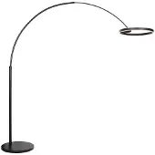 Steinhauer Booglamp Ringlux 4130ZW Zwart – Dimbare LED vloerlamp met kantelbare ring Ø50 cm