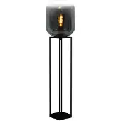 Eglo 39989 Bulciago Staande Lamp Staal Zwart/Gestoomd Glas - 1 x E 27
