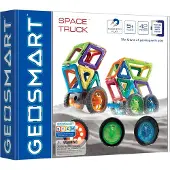 GeoSmart Space Truck - Magnetisch Constructiespeelgoed - 43-delige Technische Ruimteset met Wielen - Vanaf 5 Jaar