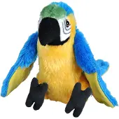 Wild republic knuffel ara junior 20 cm pluche blauw/geel