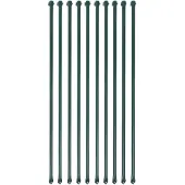 vidaXL Plantstokken, 10 stuks, 1 meter, metaal, groen