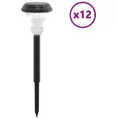 vidaXL Tuinpadverlichting 12 st solar met grondpennen wit