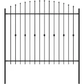 vidaXL Spike Fence ASTEN 200 x 200 cm Gepoedercoat staal Zwart
