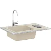 vidaXL Wasbak Beige 780 x 500 mm 80% Kwarts en 20% Hars