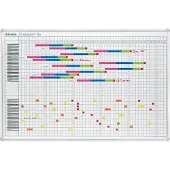 Franken JetKalender JK753 jaarkalender, 53 kalenderweken, magnetisch, opbergbak, B 900 x H 600 mm, staal & aluminium, wit