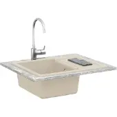 vidaXL Wasbak Beige 620 x 500 mm 80% Kwarts en 20% Hars