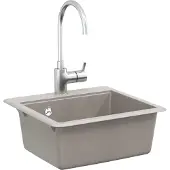 vidaXL Wasbak Grijs 470 x 440 mm Graniet