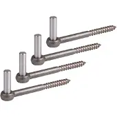 Alberts 846268 plaatduim om in te schroeven | J-haak met gesneden schroefdraad | rvs | doornmaat Ø13 mm | lengte 155 mm | Set van 4