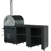 Oviala - 3-delige buitenkeuken met zwarte pizzaoven - Memphis