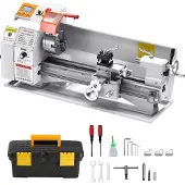 Vevor Metalen draaibank, 220x450 mm, tafelmodel draaibank met automatische voeding, 2500 t/min snelheid, 1250W borstelloze motor, draaibank voor precisieonderdelen