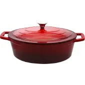 ELO Stahlwaren Gietijzeren braadpan ov.33red, Pan + steelpan, Rood