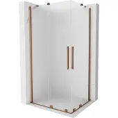 Mexen Velar Duo schuifdouchecabine 100 x 90 , matglas, roze goud - 871-100-090-32-60