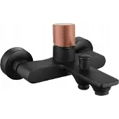 Mexen Royo One badkraan, zwart/roze-goud - 72230-76