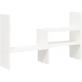 vidaXL Monitorstandaard (39-72)x17x43 cm massief grenenhout wit