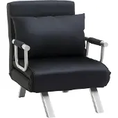 HOMCOM sofa bedbank - met verstelbaar - rugleuning - kussens - zwart