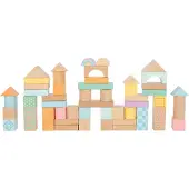 Small Foot - Houten Bouwblokken Pastel, 50dlg.