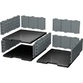 Exacompta MODULODOC basiselement voor grote laden EcoBlack, donkergrijs, railsysteem, etikethouder, 3 kg, 25 jaar