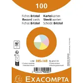 Exacompta 20x Pak 100 steekkaarten onder krimpfolie - Bristol UNI niet geperforeerd 105x148mm - Geassorteerd - 10554E