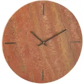 J-Line klok Rond Marmer - steen - terracotta/zwart