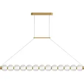 Maytoni LED-kandelaar Amulet, goud-transparant, 22W, warm wit licht, 1050lm, metaal, afmetingen: 312,2x9x110cm, IP20,