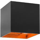 Highlight Wandlamp Square Zwart met Oranje