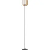 Masterlight Zwarte vloerlamp Venus 175cm met zandkleurige lampenkap