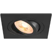 SLV Inbouwspot New Tria 75 vierkant - zwart - GU10