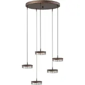 Masterlight 5-lichts hanglamp Imperia Ø 50cm cacao bruin