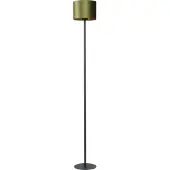 Masterlight Zwarte vloerlamp Venus 150cm met olijfgroene lampenkap