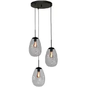 Masterlight Pendel hanglamp Lava 3x helder glas Ø 22,5cm