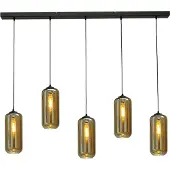 Masterlight Kantoor hanglamp Quinto 5 met glazen kappen