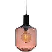 Masterlight Hanglamp zwart Porto met Jagger red glas - Ø 19cm