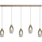 Masterlight Glazen hanglamp Olive 5x Ø 12,5cm - zand