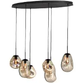 Masterlight Hanging lamp Lava Oval 6x gold glass