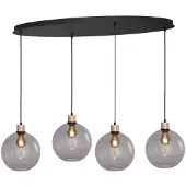 Masterlight Hanglamp ovaal Lazise Oval 4x Ø 25cm goud