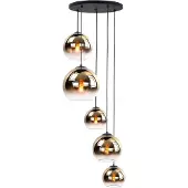 Highlight 5 Lichts Hanglamp Fantasy Zwart Met Goud