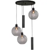 Masterlight Vide hanglamp Lazise 3x Ø 25cm en 2x GU10 zwart