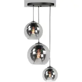 Highlight 3 Lichts Hanglamp Fantasy Zwart Met Smoke Glas
