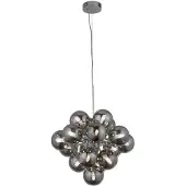 Searchlight Hanglamp Glas Berry Globe 17 Lichts Zwart Met Smoke Glas
