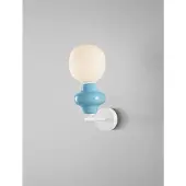 Lyora Wandlamp Clio blauw keramiek met wit glas