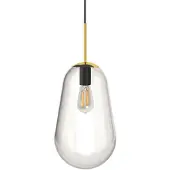 Nowodvorski Lighting Glazen hanglamp Pear Medium Ø 22cm goud met helder glas