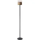Highlight Vloerlamp Salerno Zwart Met Goud Glas