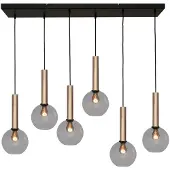 Masterlight 6-lichts hanglamp Bella 2 met smoke glas
