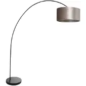 Steinhauer Booglamp Solva Zwart Met Zilvere Kap