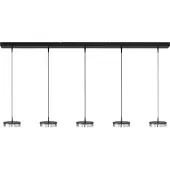 Masterlight 5-lichts hanglamp Imperia 160cm zwart nikkel